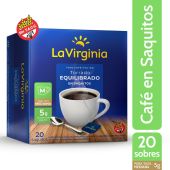 Café en Saquitos La Virginia Torrado Equilibrado 5 gramos.