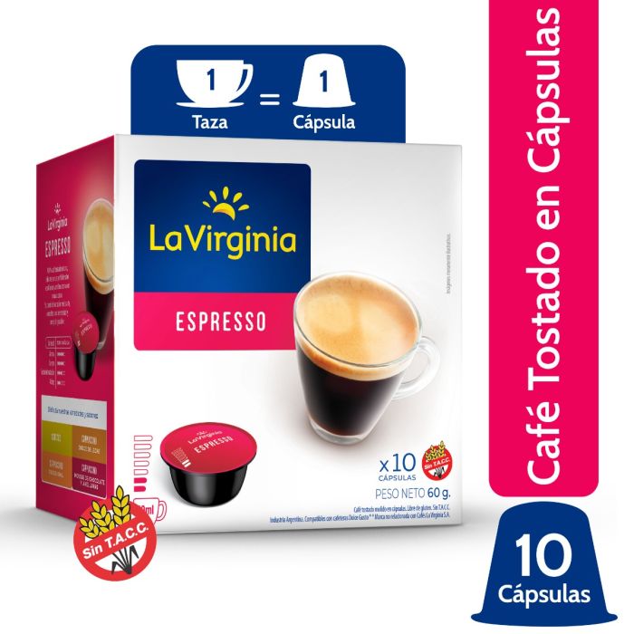 Café en Cápsulas La Virginia Espresso compatibles con cafeteras Dolce Gusto ® x 10 unidades