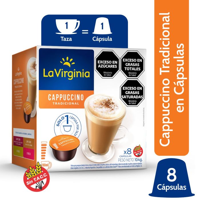 Cápsulas Cappuccino Tradicional compatibles con cafeteras Dolce Gusto ®  x 8 cápsulas