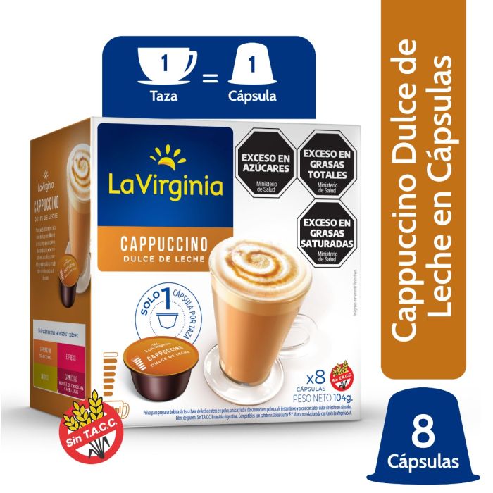Cápsulas Cappuccino Dulce de Leche compatibles con cafeteras Dolce Gusto ®  x 8 cápsulas