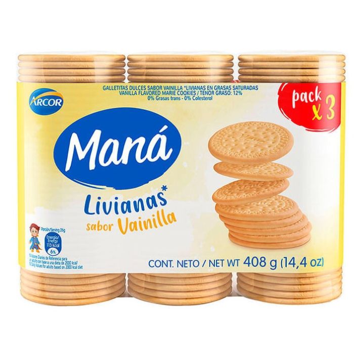 Galletitas Mana Vainilla 408gr.