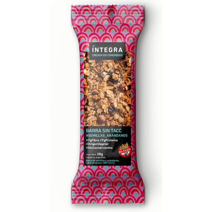Barra de Cereal Integra de Chocolate y Arandanos s/tacc 41 gr.